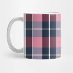 Classic Pink Navy White Plaid Mug